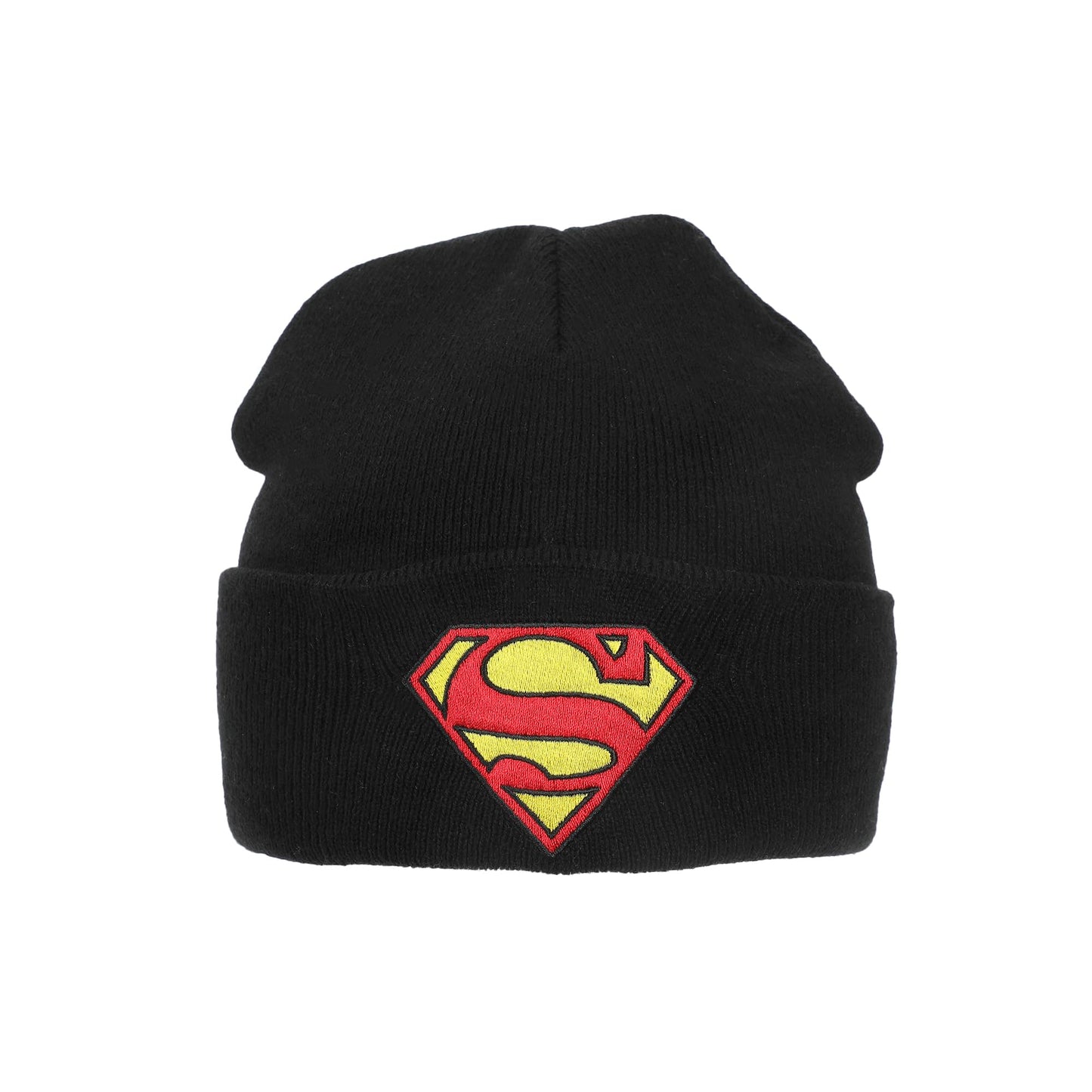 Bioworld Superman Logo Embroidery Acrylic Knit Cuff Beanie