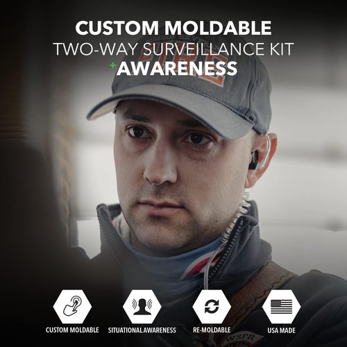 Decibullz Radio Headset - Awareness Surveillance Walkie Talkie Earpieces with Mic | Noise-Reduction, 2-PIN 2.5mm/3.5mm Compatibility