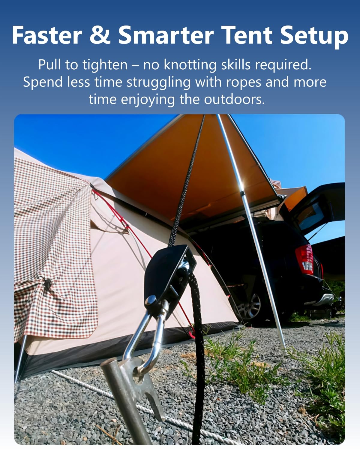 EVMANZ 1/8" Rope Tie Down Ratchet: 4 Pack of Adjustable Grow Light Hangers - Small Ratchet Straps for Various Hanging and Strapping