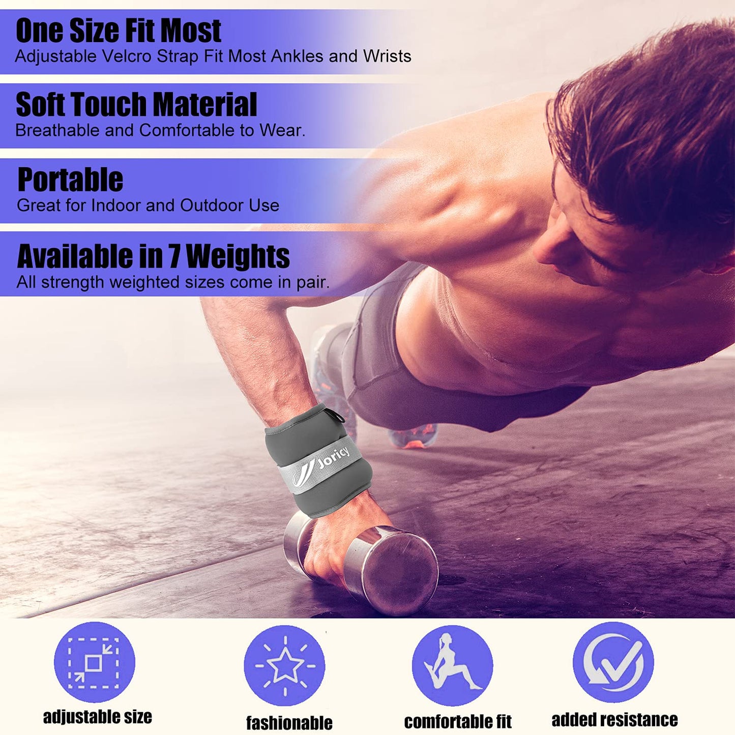 Ankle Weights, Wrist Leg Arm Weights for Women Men with Adjustable Straps, A Pair of 8LBS(4LB Each Weight) Strength Training Weighted for Jogging, Running, Walking, Fitness, Gym Workout, Red