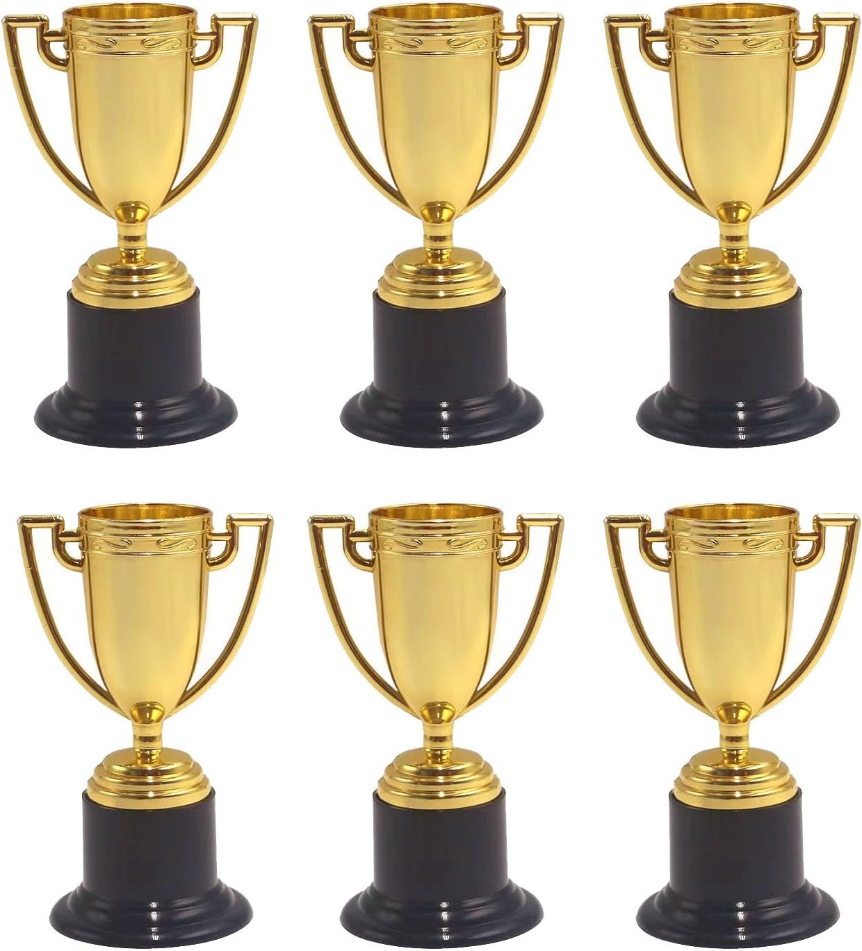 YYaaloa Mini Gold Trophy Cups - 6 Pack 4-Inch Awards for Parties, Sports Tournaments & Competitions