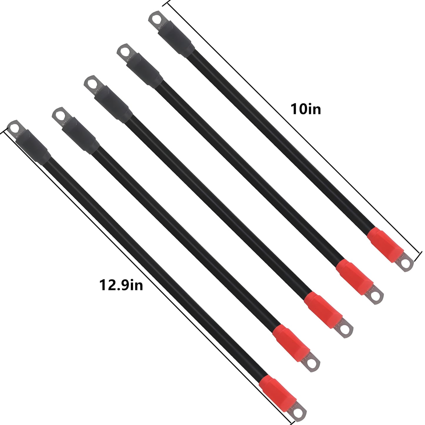 WLOOD Golf Cart Battery Cables 4 Gauge for 36v & 48v EZGO TXT 1994-UP, AC/DC Wire Golf Cart Battery Pure Copper Wiring Kit with Heavy Duty Wire Lugs - Black & Red
