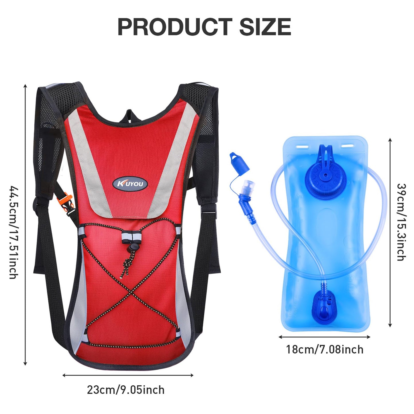KUYOU Hydration Backpack Hydration Pack with 2L Water Bladder, Lightweight Insulation Water Backpack for Running, Cycling,Hiking,Climbing