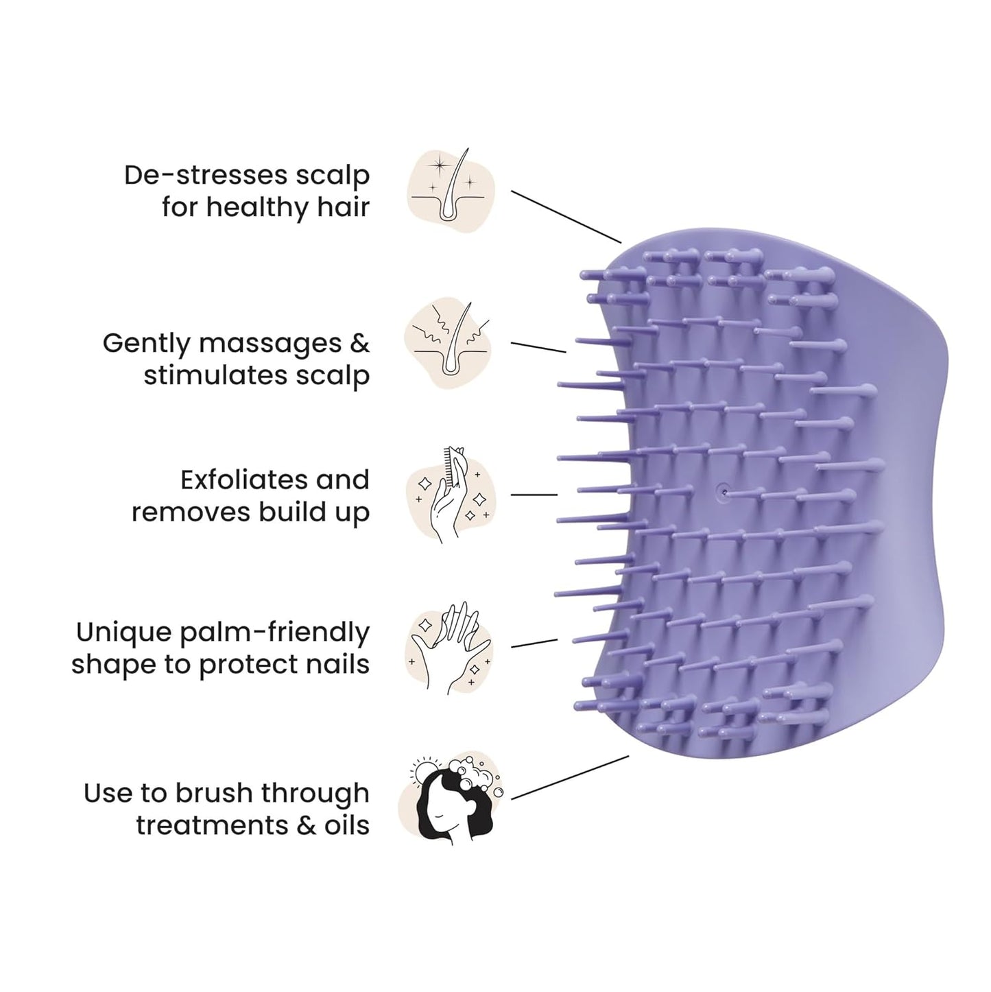 Tangle Teezer Scalp & Shampoo Hairbrush - Exfoliate, Massage & Cleanse for All Hair Types | Lavender Lite Purple