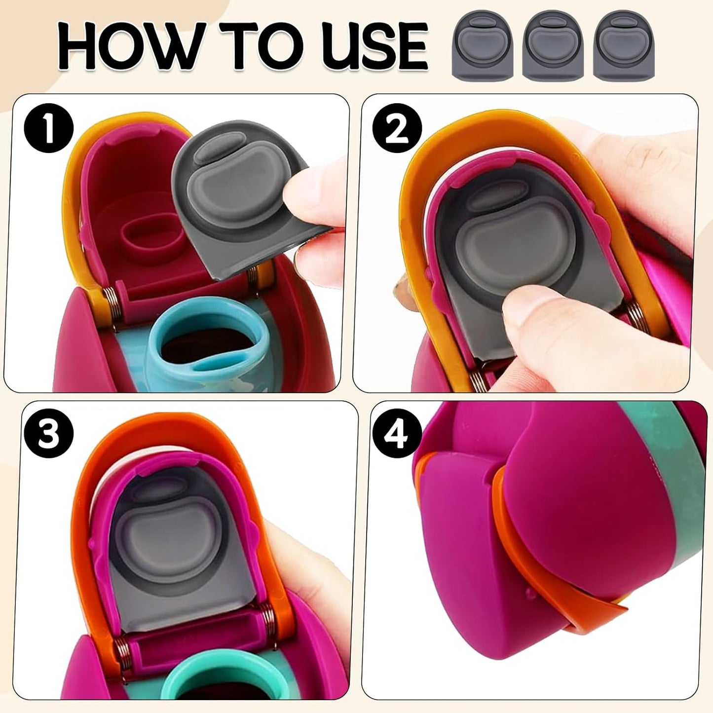 Owala | 3-Pack Replacement Rubber Stopper Seals - Durable Silicone Caps for 16-40oz Water Bottles