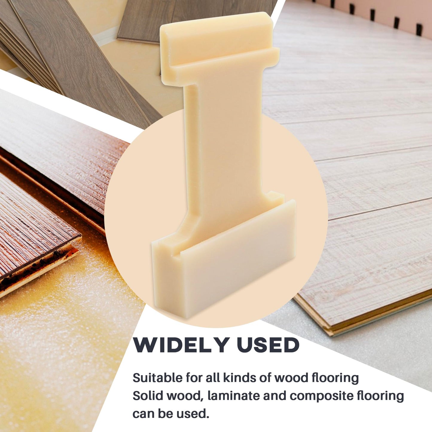 Terixe 4-in-1 Laminate Flooring Tools - Nylon Tapping Block Kit for Laminate Plank and Wood Flooring Installation, Inclined, Barb, U, V, L Slots