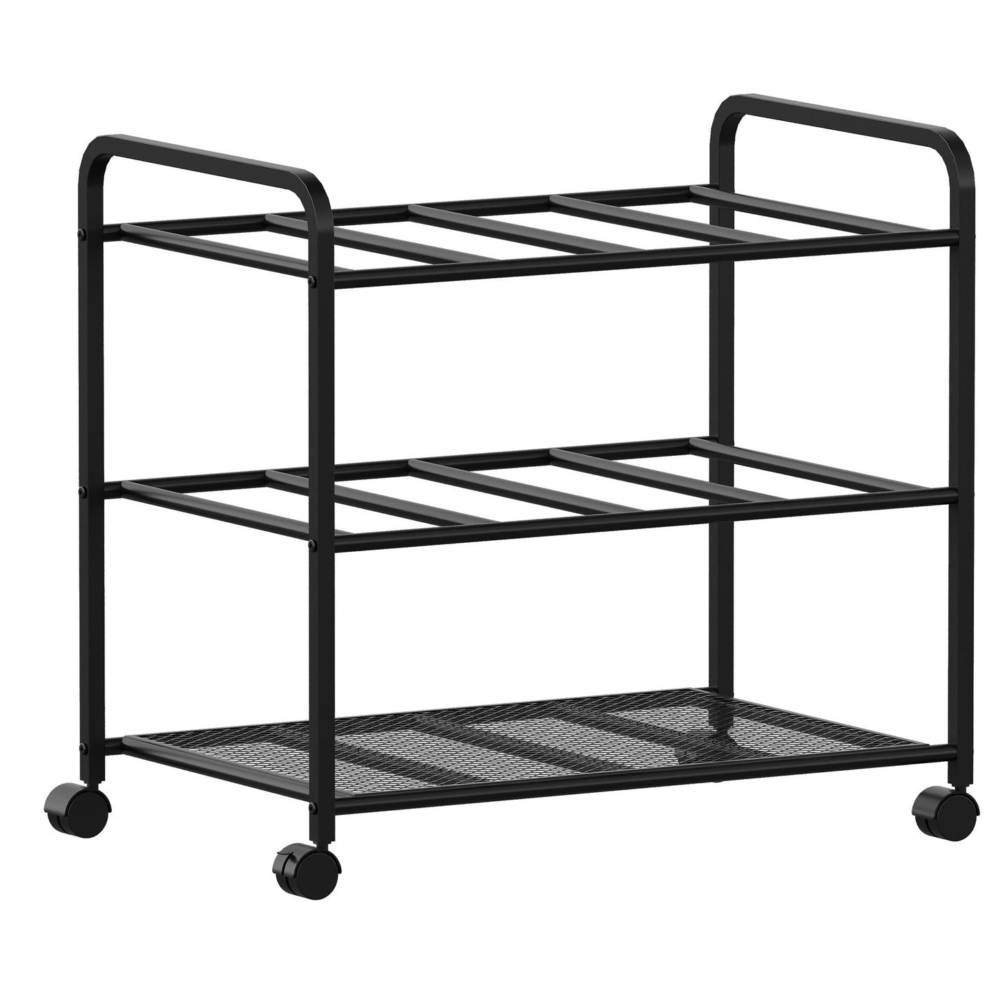 Lutown-Teen Yoga Mat Storage Rack with Wheels, Yoga Mat Rack for Fitness Class, Home, Gym, Workout Room, Home Gym Storage with Rounded Corners, Large-Capacity, Easy Assembly, Black