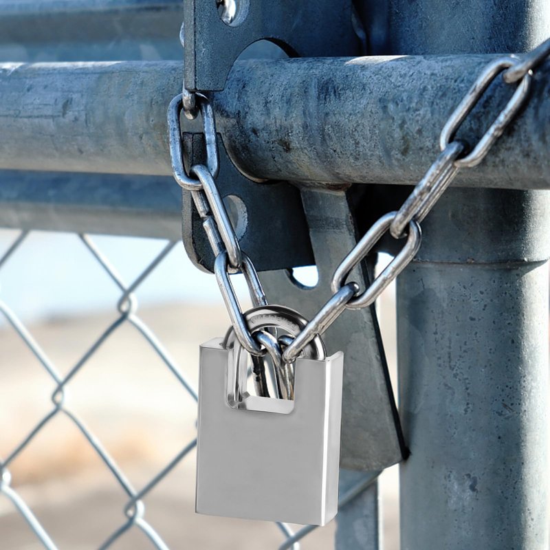 47.24 inch/1.2 Meter Stainless Steel Security Chain Lock with Anti-Cut Padlock & 2 Keys - Heavy Duty Anti-Theft Protection for Bicycle, Motorcycle, Scooter, Door, Fence, Garage