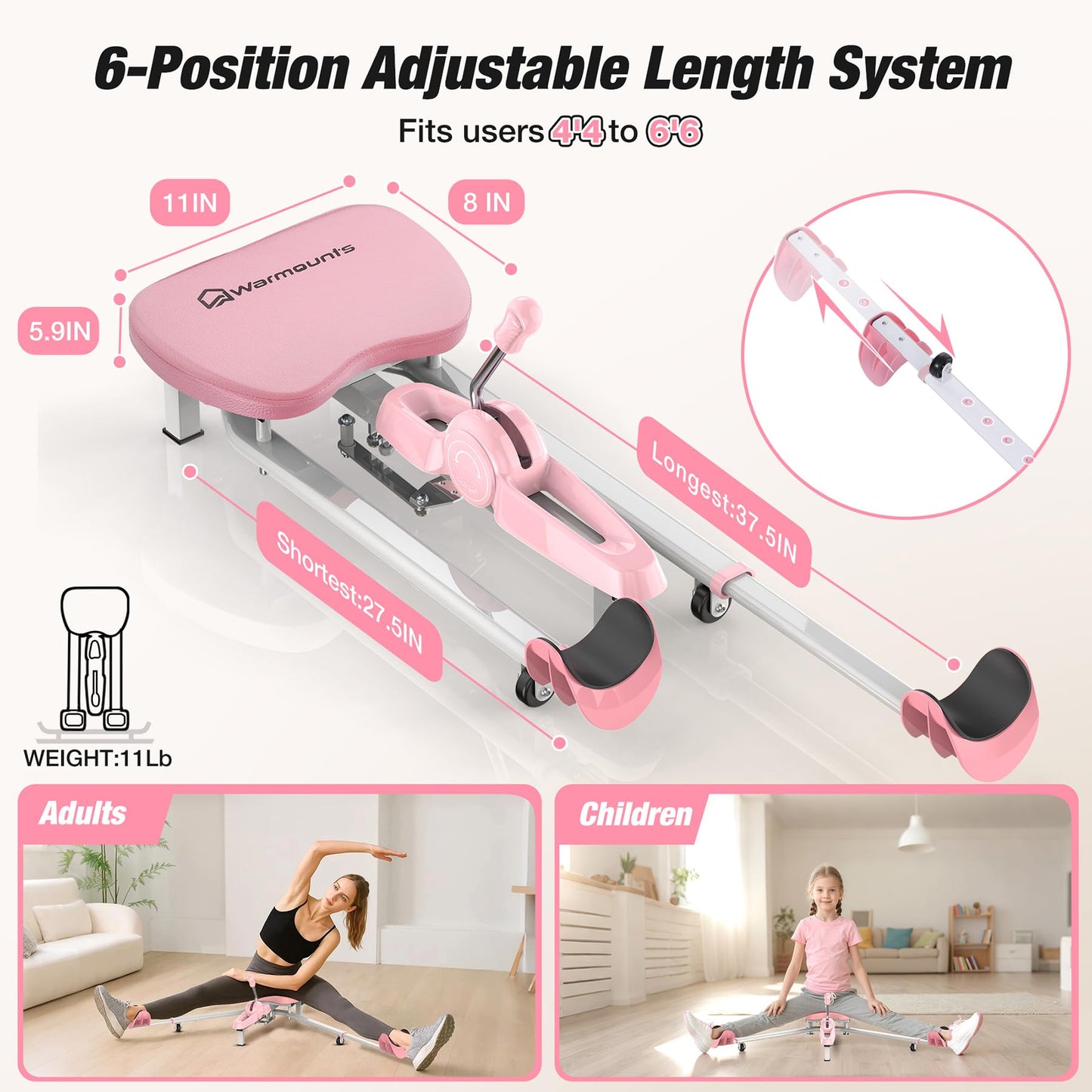 Split Machine, Leg Stretcher Split Machine for Flexibility, Adjustable 0-190° Leg Stretching Equipment Suitable for Ballet Yoga, Dance and Gymnastics, 330lb Capacity