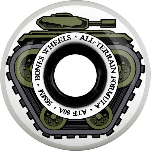 BONES WHEELS ATF All Tank Skateboard Wheels, 56mm, 80A