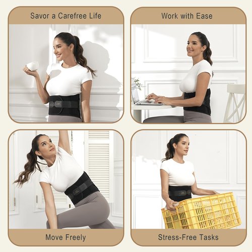 Enthra Copper Back Brace - Relief from Lower Back Pain, Unique SVA System for Proper Posture, Enhanced Ergonomic Pad with 10X Compression Support, Breathable and Comfortable Fit for Men and Women