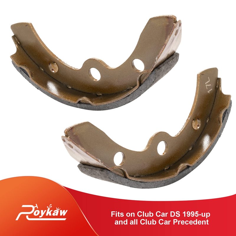 Roykaw Golf Cart Brake Pads Shoes for Club Car DS 1995-up and 2004-up Precedent Models, Replaces OEM # 1018232-01, (2 Short and 2 Long)