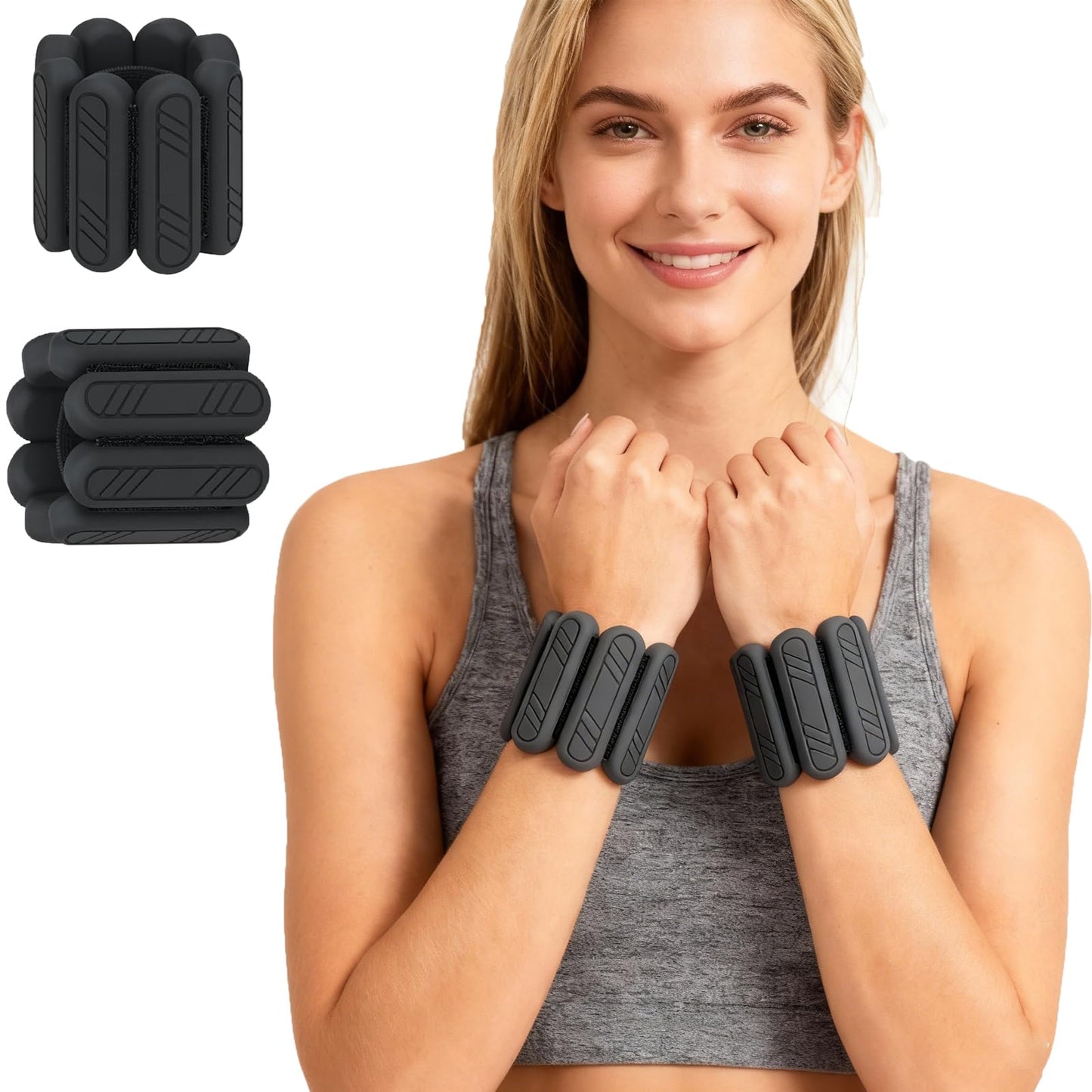 VROROPX Ankle Weights for Women, Wrist Weights with Breathable & Comfortable Silicone Rubber Design, Adjustable Ankle Weights for Strength Training