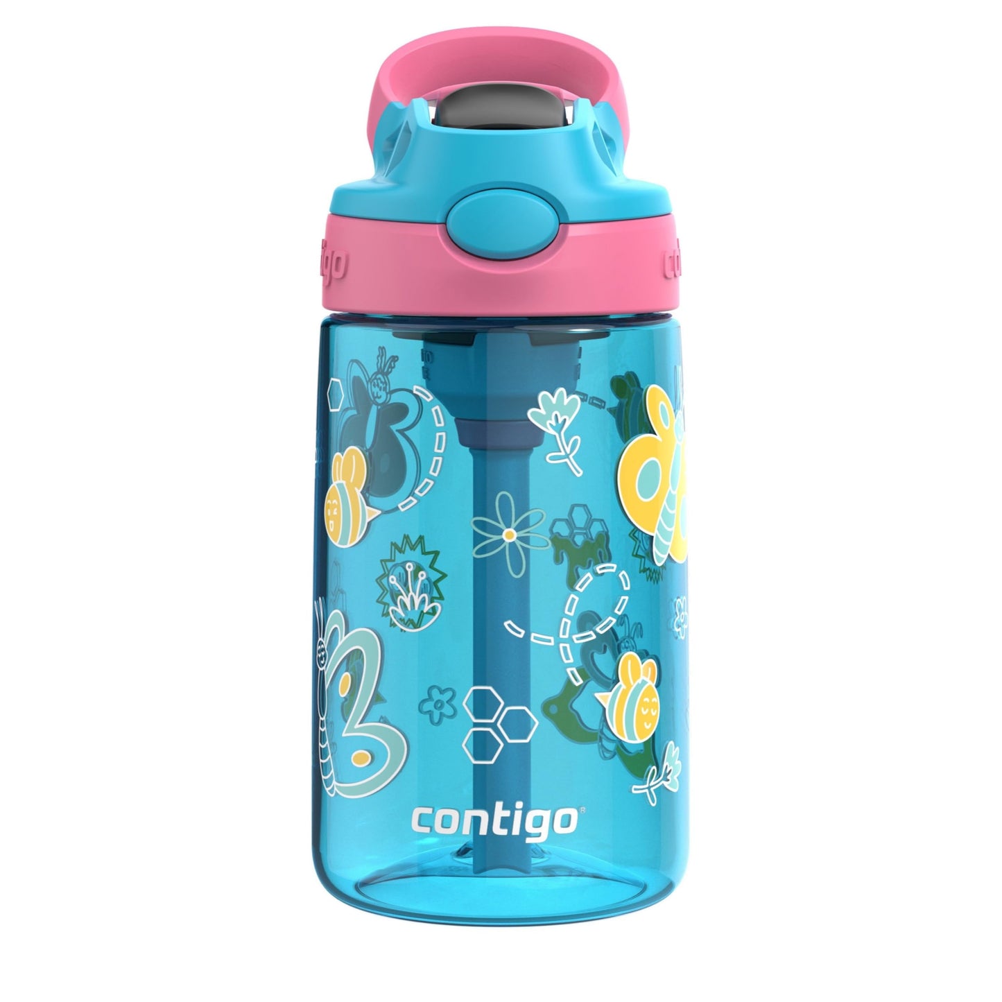 Contigo Kid's 14 oz. AutoSpout Straw Water Bottle - Blue Raspberry/Azalea