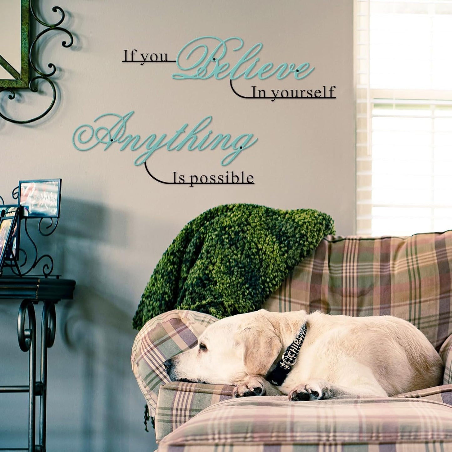 Resama Inspirational Wall Art Decor - "Believe in Yourself" Metal Quotes | 2-Piece Set, Colorful Design