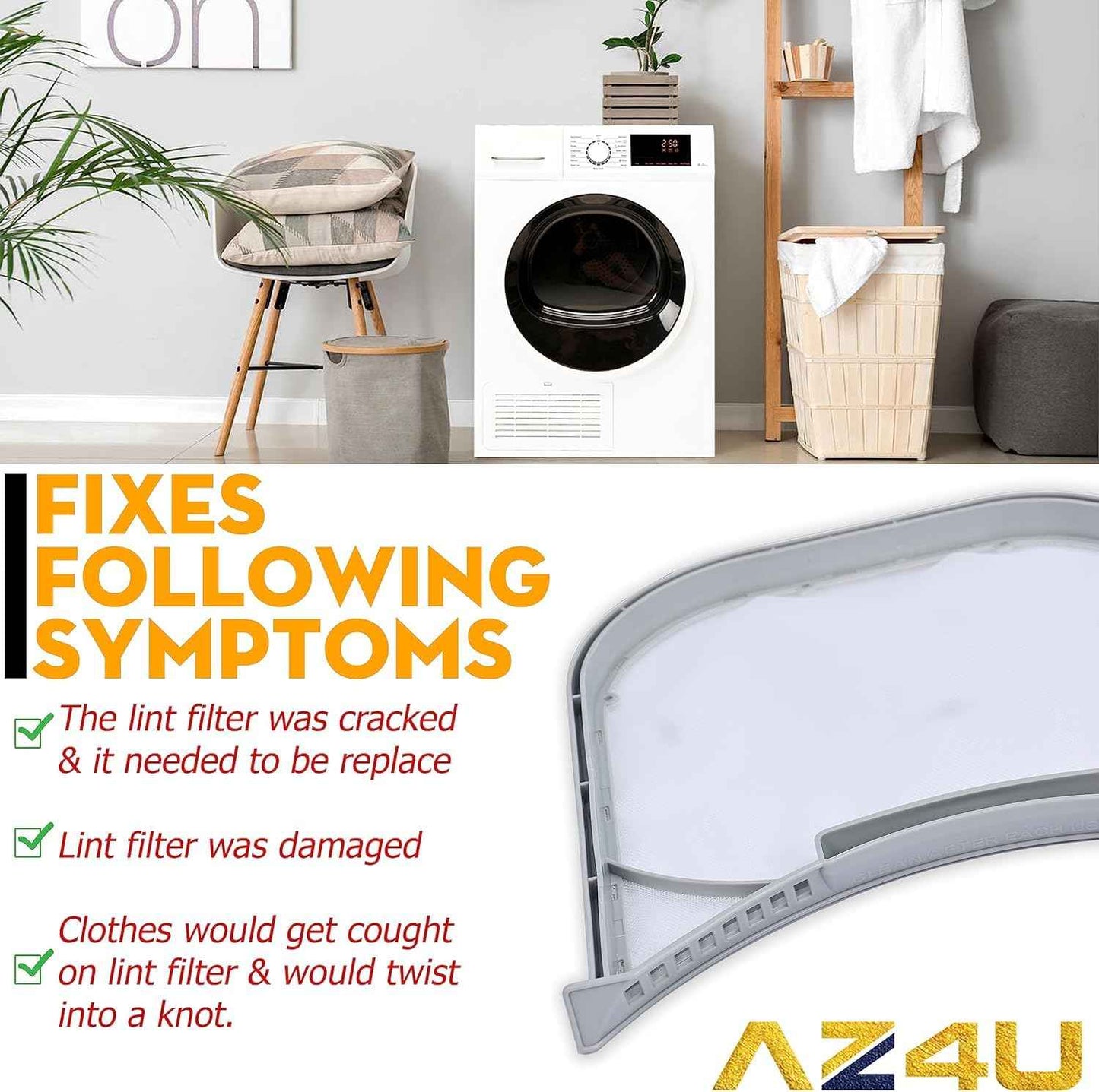 Dryer Lint Filter Screen Trap Replaces For LG DLEX3900B DLEX3370W DLEX3570V DLEX3470V DLEX3250W DLEX3370V DLEX3360V DLEX3360W DLEX3370R DLEX3371W DLEX3360R DLEX3885W DLEX3570W DLEX3900W DLEX3550W