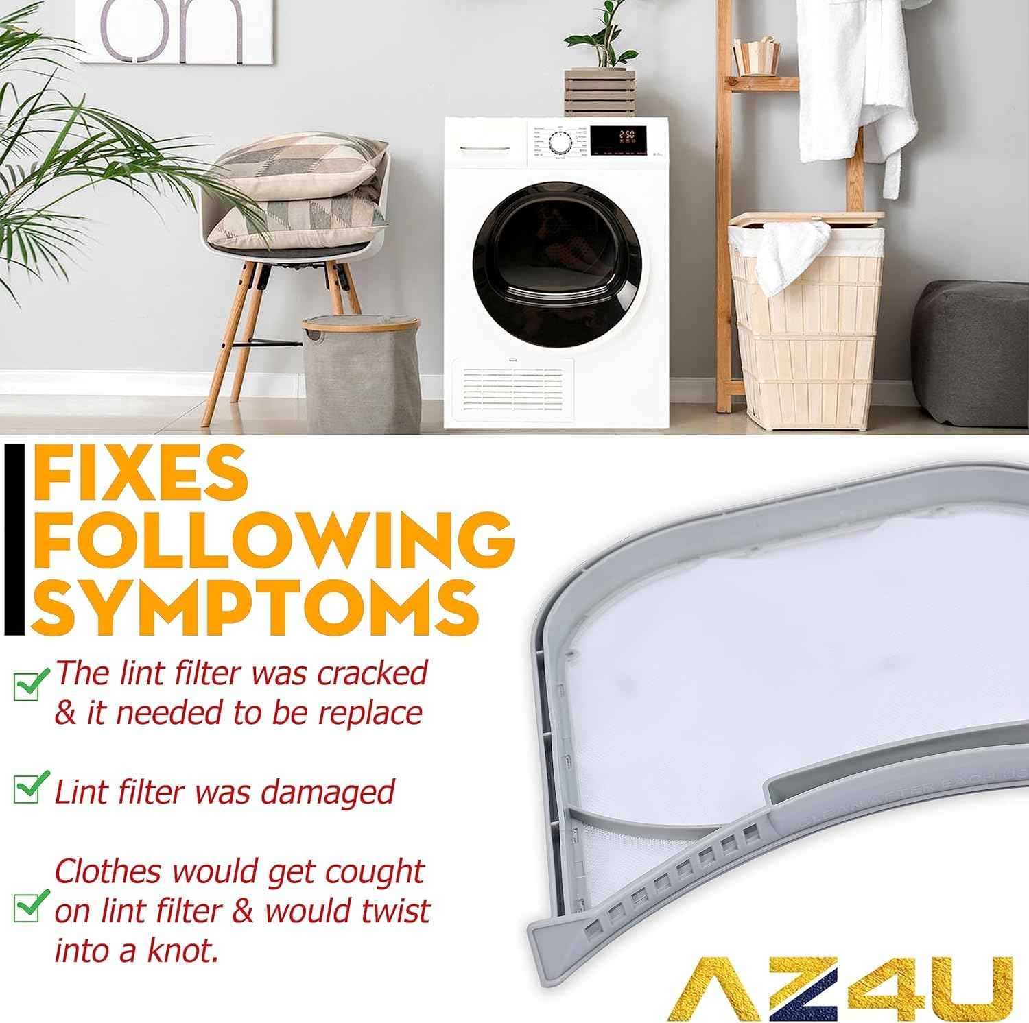 Dryer Lint Filter Screen Trap Replaces For LG DLEX3900B DLEX3370W DLEX3570V DLEX3470V DLEX3250W DLEX3370V DLEX3360V DLEX3360W DLEX3370R DLEX3371W DLEX3360R DLEX3885W DLEX3570W DLEX3900W DLEX3550W