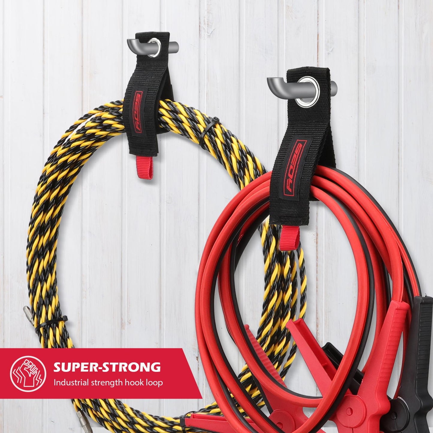 6 Pack Heavy Duty Large Storage Straps, 13", 10", 17" Reusable Cable Ties with Carry Handle, Cord Organizer Loop Hangers for Extension Cords, Hoses, Power Cables, and Ropes