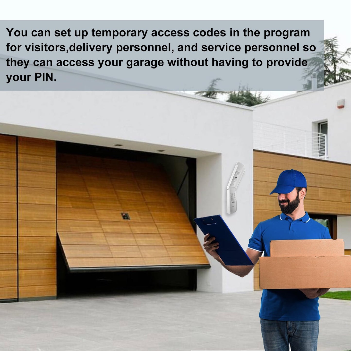 Universal Garage Door Opener Keypad for Liftmaster Chamberlain Craftsman Wayne Dalton Openers Produced since 1993, Wireless Keypad Keyless Entry,Replaces 877/878MAX 377/977/877/66LM,SafeSecurity-White