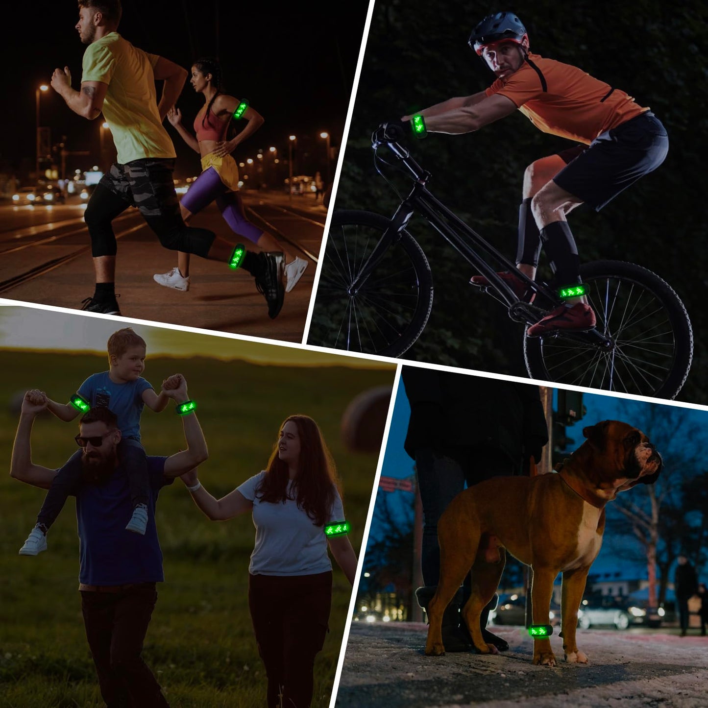 Vizbrite LED Armband Rechargeable for Running, High Visibility Reflective Running Gear for Running Walking at Night Safety, Jogging Lights, Adjustable Light Up Arm Bands for Men Women Kids