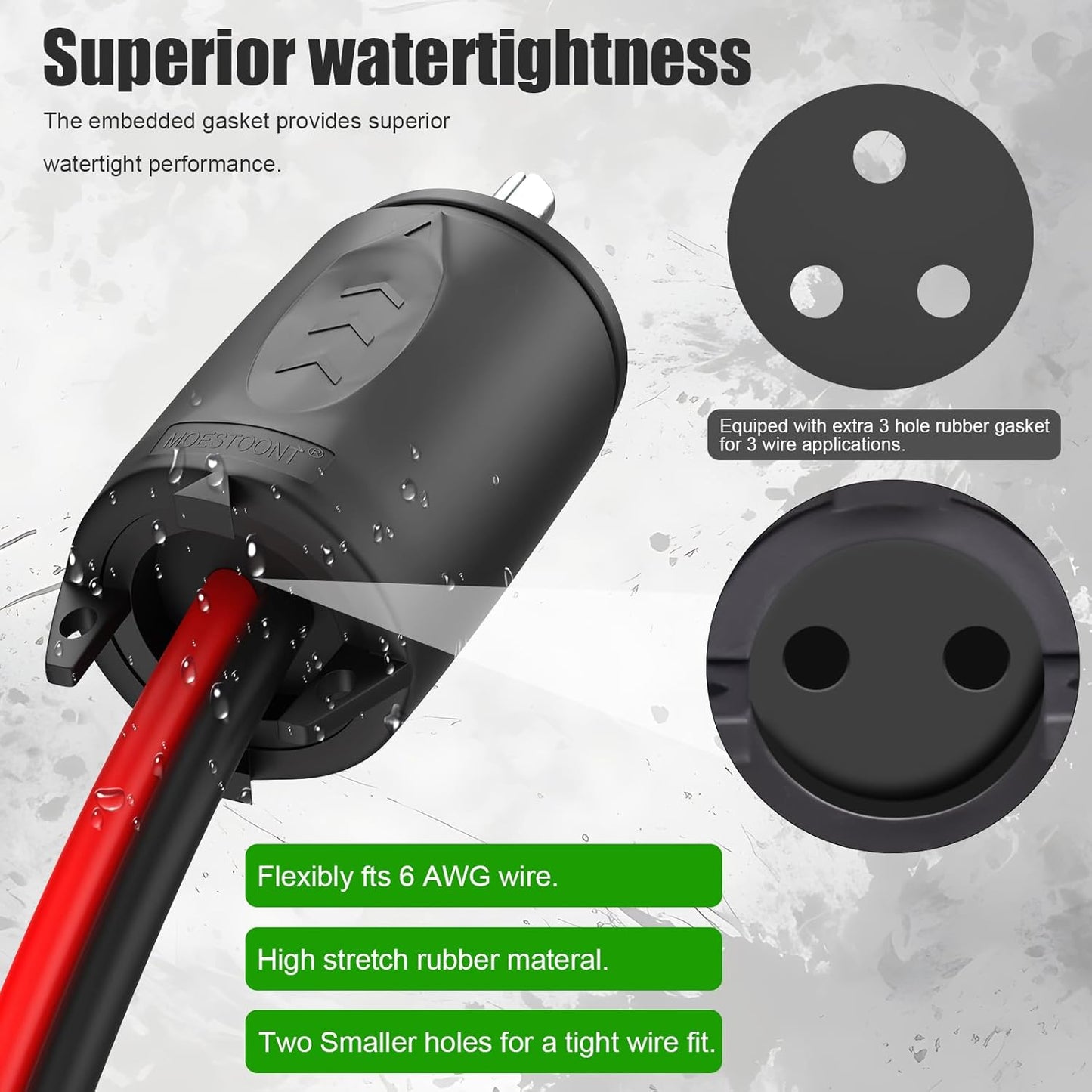 Minn Kota Trolling Motor Plug & Receptacle - Watertight Heavy Duty Connector for 12-48V Systems