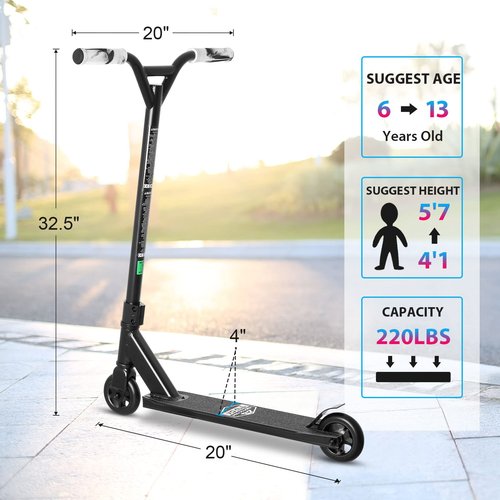VOKUL Pro Scooters for Kids with Metal Wheels - Stunt Scooter for Boys Girls Teens Up 6 Years - Freestyle Tricks Scooter for BMX Entry Level