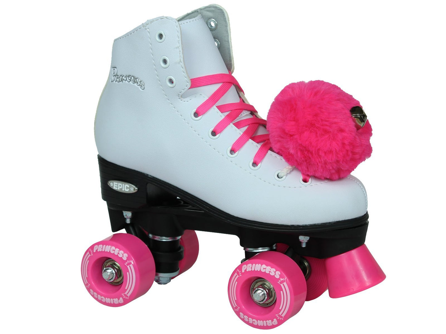 Epic Skates Pink Princess Girls Quad Roller Skates, White, Adult 5 (PnkPncs05)