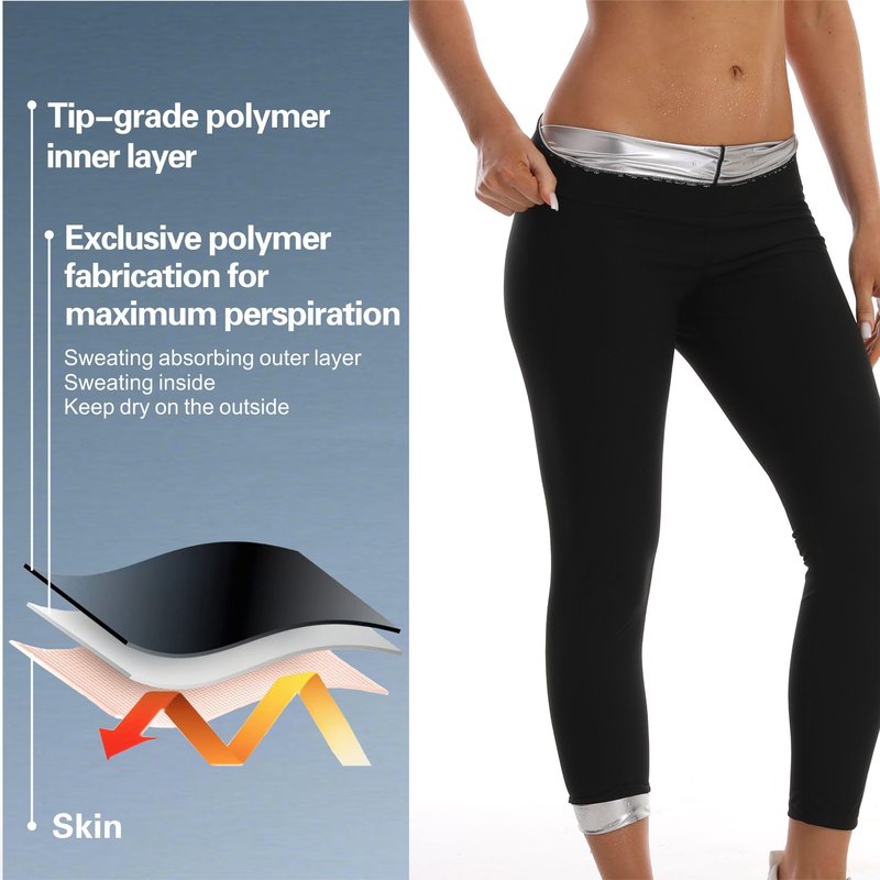 Dokelovy Sauna Suit Leggings Pants for Women, High Waist Slimming Waist Trainer Sweat Enhancing Sauna Pants for Weight Loss