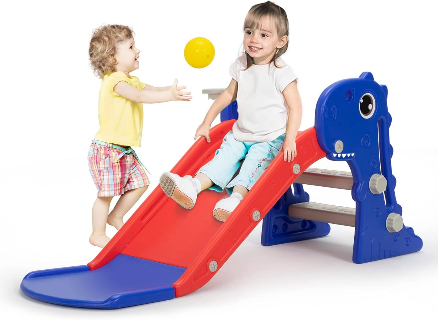 Nyeekoy Toddler Slide - 3 in 1 Kids Climber Playset with Basketball Hoop | Indoor/Outdoor Fun