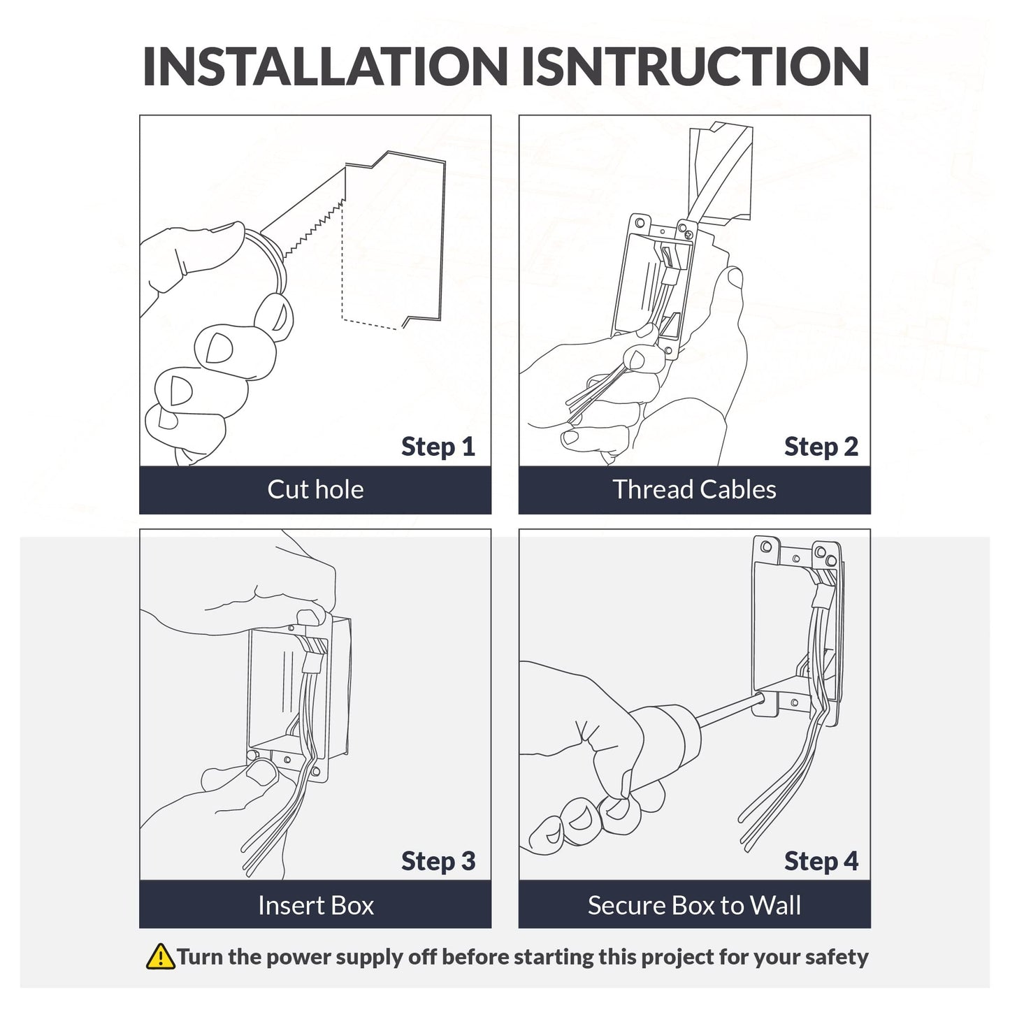 Newhouse Hardware 1-Gang PVC Old Work Electrical Outlet Box (48-Pack) | 14 cu. in. Plastic Junction Box for Switches, GFCI, or Duplex Receptacle Outlet | Old Work Electrical Box for Home Improvement