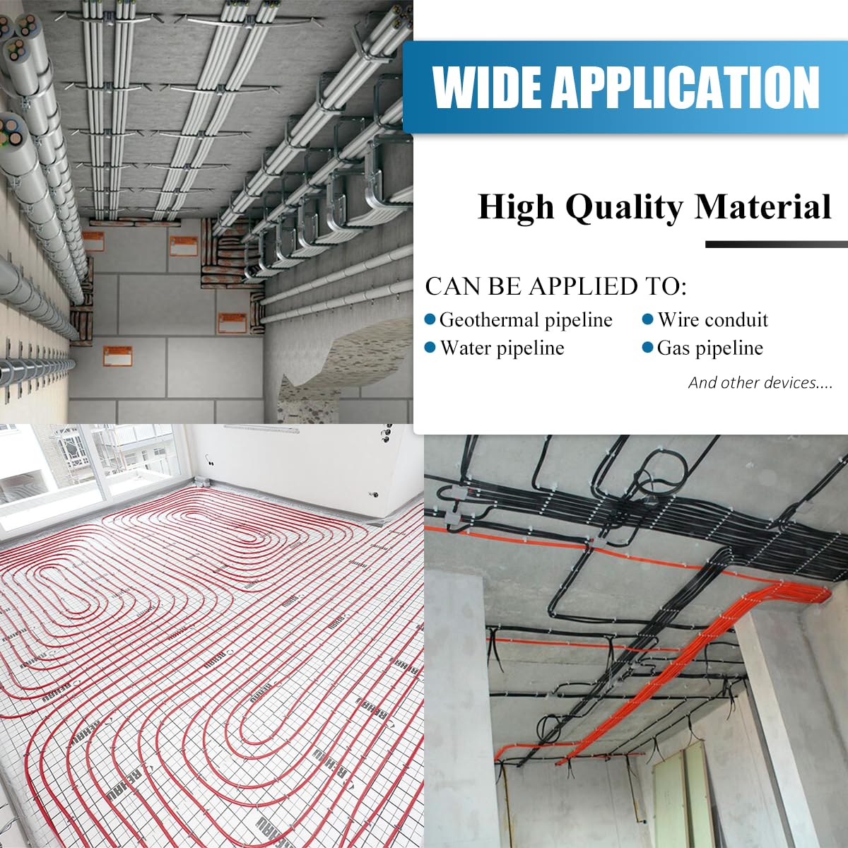 LOUZAGO 12 Pcs 2 Inch PVC Pipe Straps, 2 Holes Conduit Pipe Clamps Pipe Supports, Plastic Conduit Strap for PVC Pipes, Conduit, Cables