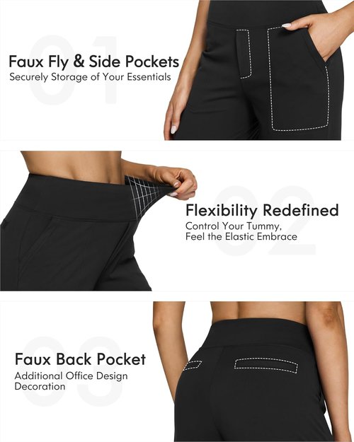 G4Free Yoga Pants for Women - High Waist Wide Leg Design with Pockets | Casual Stretch Sweatpants in Petite, Regular, Tall Sizes