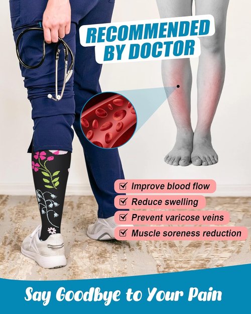FuelMeFoot Compression Socks - 15-20mmHg Graduated Support for Men & Women | Knee High, Ideal for Nurses & Athletes