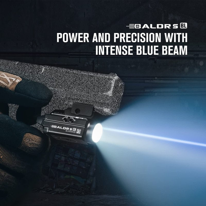 OLIGHT Baldr S Blue Beam 800 Lumens Magnetic USB Rechargeable Tactical Flashlight with White LED Combo, Compact Rail Mounted Light with 1913 or GL Rail, Battery Included (Black)