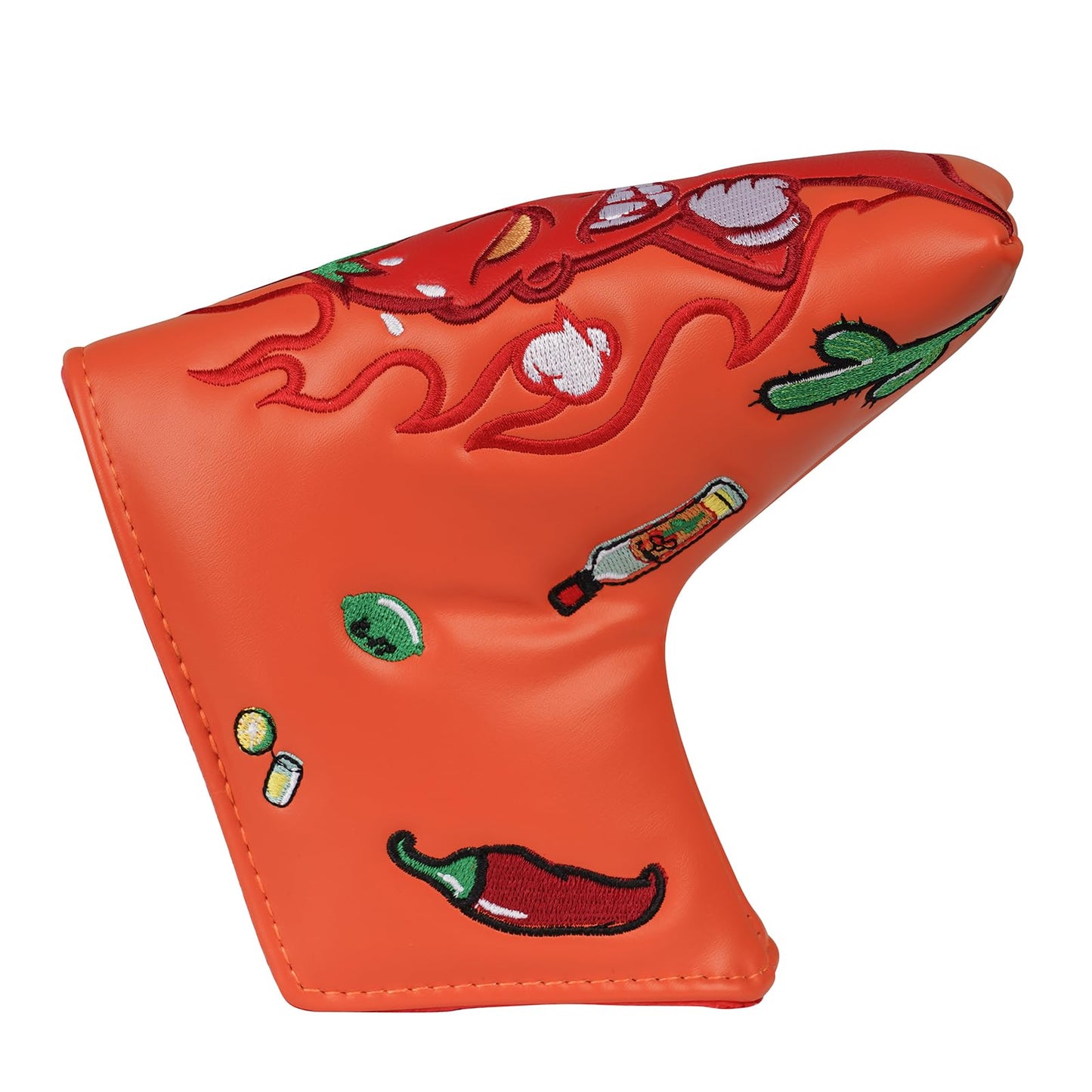 BIG TEETH Golf Blade Putter Cover Headcover Club Protector Magnetic Bar Closure Lucky Putter Cover