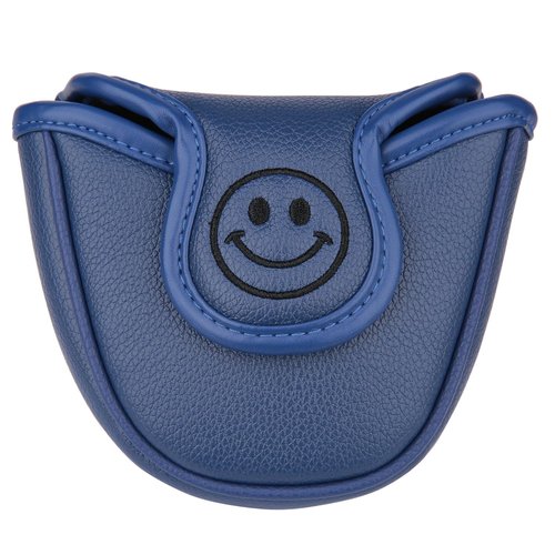 Golf Club Mallet Putter Head Cover Soft Leather with Embroidery Magnetic Closure (Blue)