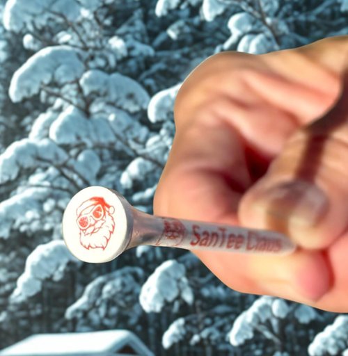 Golf Giddy! Santee Claus Golf Tees, 2.75 Inch White with Red Print, 50-Pack