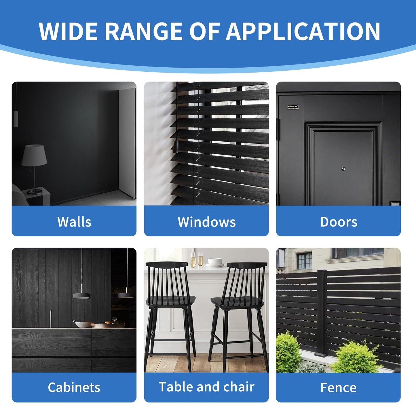 Black Touch Up Paint, Multi-Surface Touch Up Paint Pen, suitable for wall, metal, wood, floor, appliance maintenance, refrigerator, dishwasher, dryer, washing machine, microwave oven and other household appliances high-gloss paint repaint. 1.5 Fl Oz