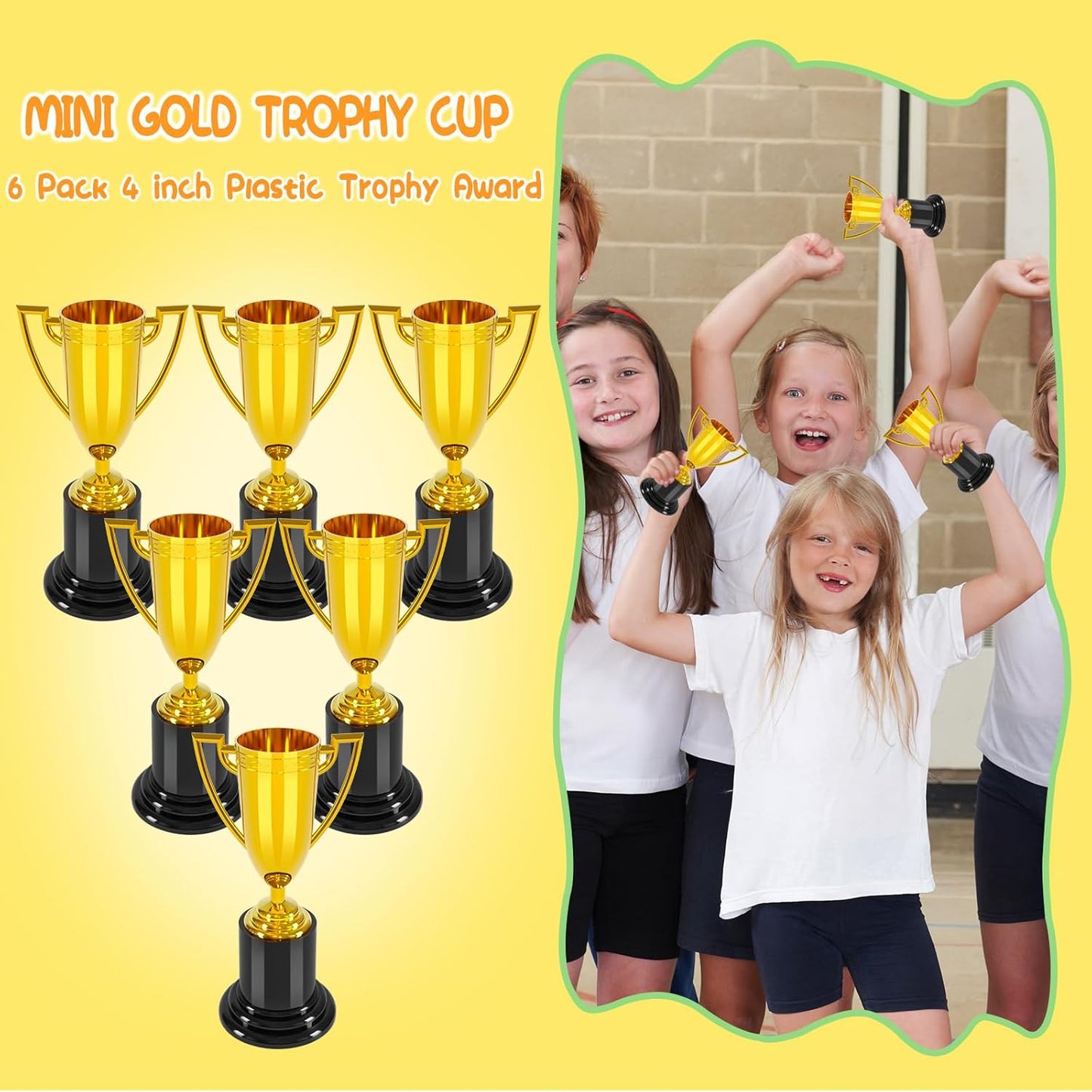 Skiennix 4-Inch Mini Trophies - Perfect for Kindergarten Graduation & Kids Sports Awards