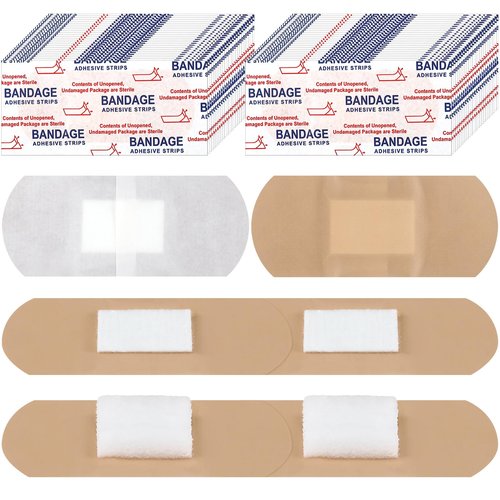 Geiserailie 200 Pcs Pressure Bandages XL for Dialysis Patients 2.83 x 1.18 Inch Pressure Adhesive Bandage Waterproof for Wound Care Absorbent Pad Thin Skin Seniors First Aid Essential