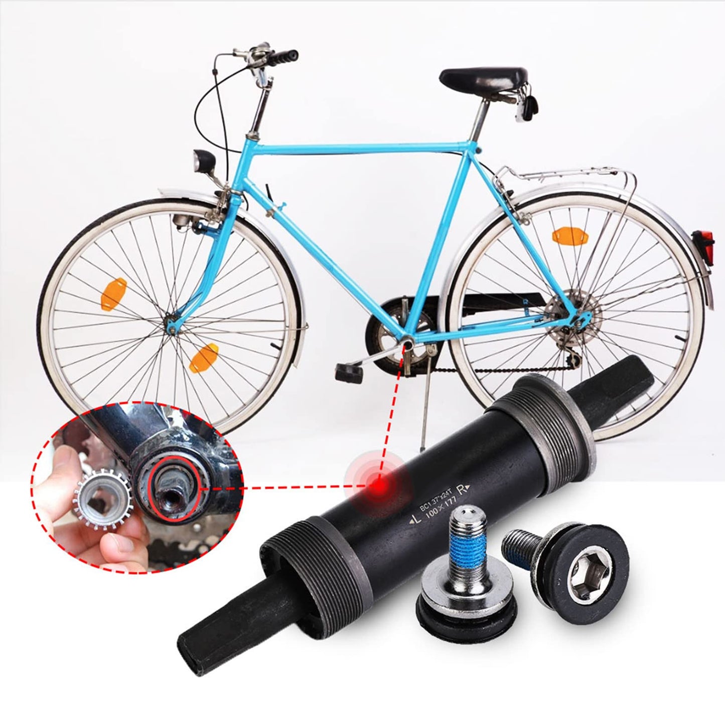 VGEBY1 Taper Bottom Bracket, Bike Bottom Bracket Hole Crank Axis Sealed Bearings Bike Parts(100177MM)