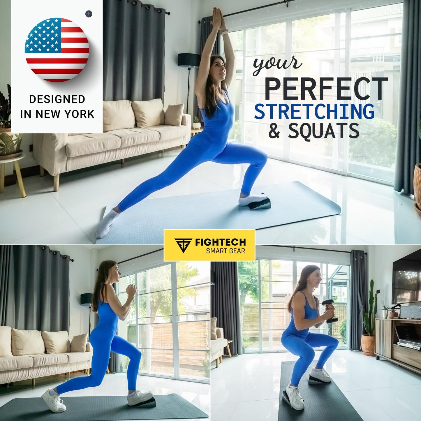 Silicone Squat Wedge Block for Elevated Heel Squats and Deadlifts - 6 PCS - Improve Mobility, Balance, and Strength - 21° Max Incline - Non-Slip, Versatile Trainer Aid