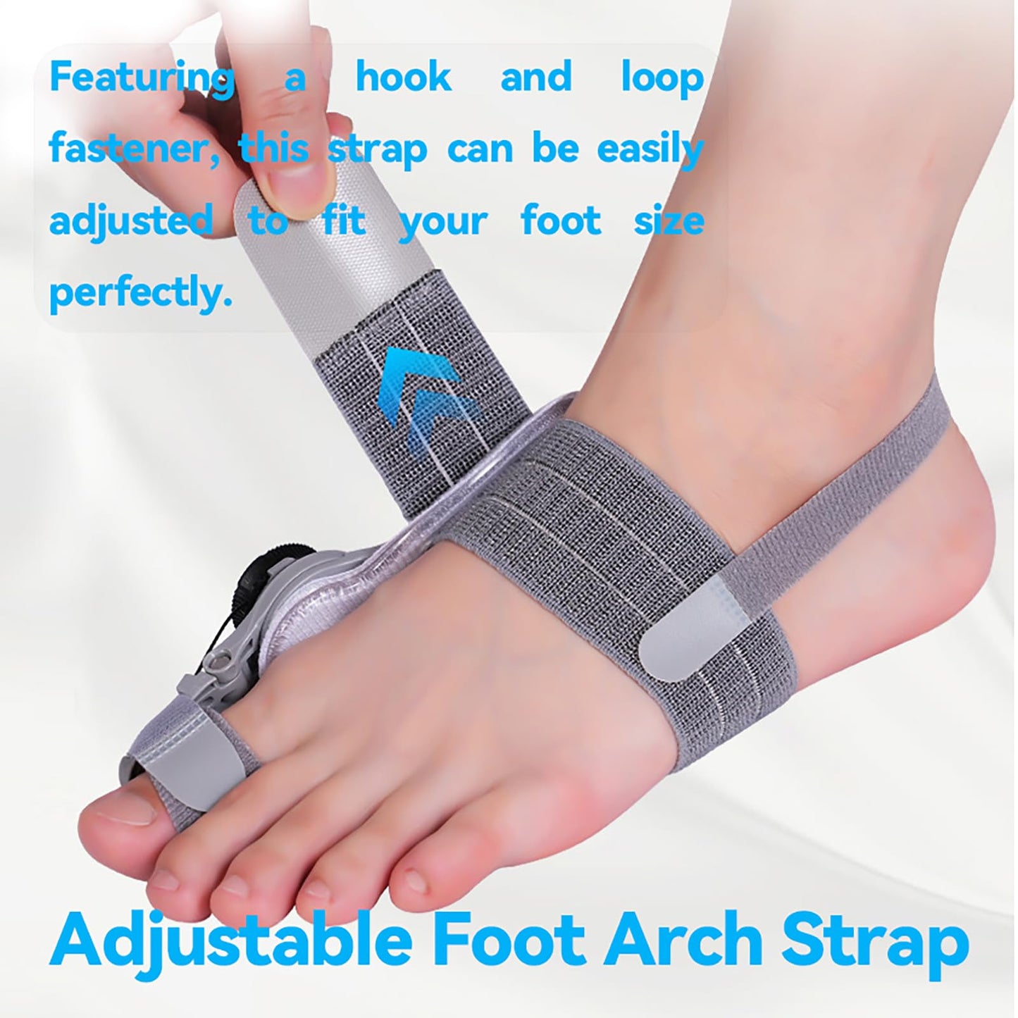 XREKNOi Bunion Corrector for Man and Women Big Toe, Adjustable Bunion Splint for Bunion Fix ，Orthopedic Toe Straightener with Anti-slip Heel Strap and Silicone Pad