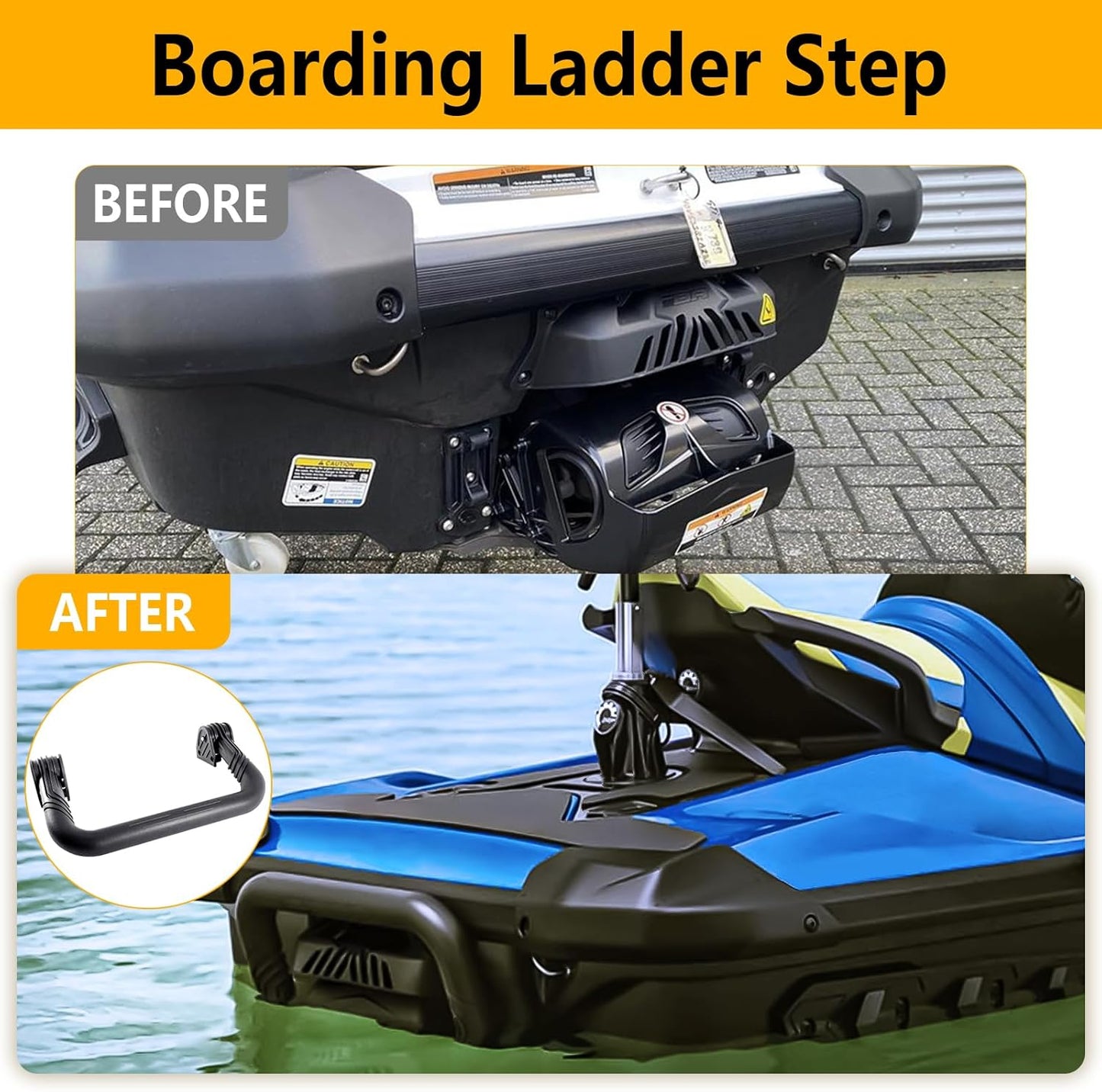 Skiennix Watercraft Reboarding Ladder - Retractable Spring-Loaded Design for Sea-Doo RXT, GTX, GTR