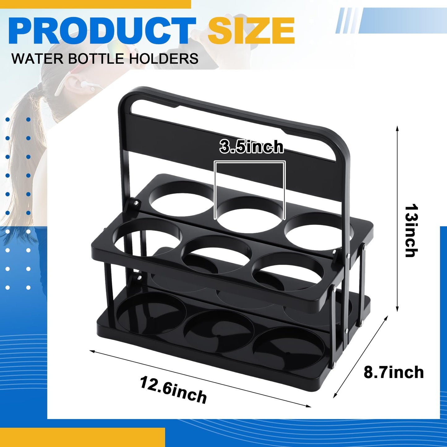 Suclain 1 Pcs Collapsible Sports Water Bottle Carrier Caddy with Handle Portable Drinks Carrier Foldable Plastic Drink Caddy Takeout Cup Holder Stand for Team Travel Beverage Beer, Fits 20–32 oz Cup