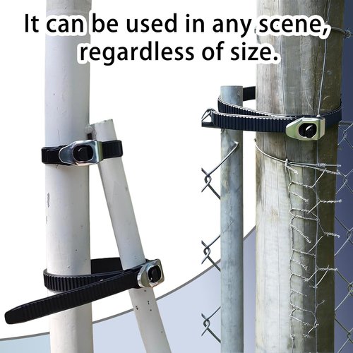 Heavy Duty Reusable Ratcheting Cable Ties by [Brand Name] - Stainless Steel Buckle, Adjustable Locking Straps | 20 Inch, 6 Pack for Outdoor Fencing, Gates & Pipes