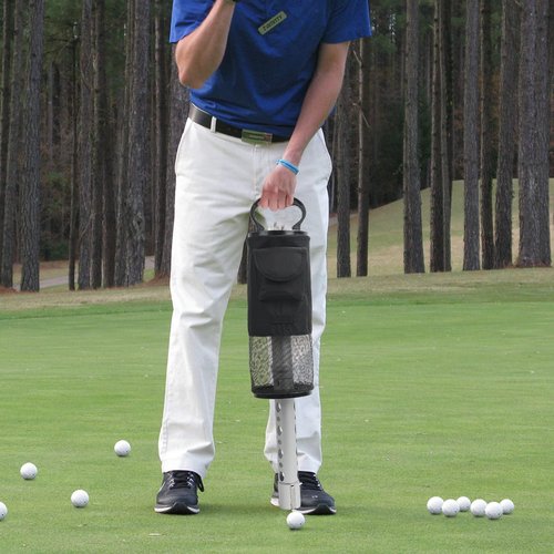 Kamitty Shag Bag for Golf Balls, Golf Ball Retriever with Detachable Aluminum Alloy Tube, Father's Day Gift Golf Shag Bags with Pocket & Tee Holder, Hold up to 80 Balls