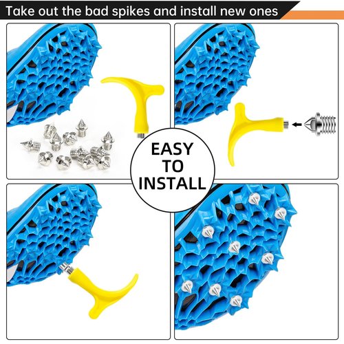1/8 Inch Track Spikes,200Pcs Stainless Steel Pyramid Shoe Spikes with Spike Wrench for Track and Cross Country,Replacement Spike Compatible with Sprint Sports Short Shoes