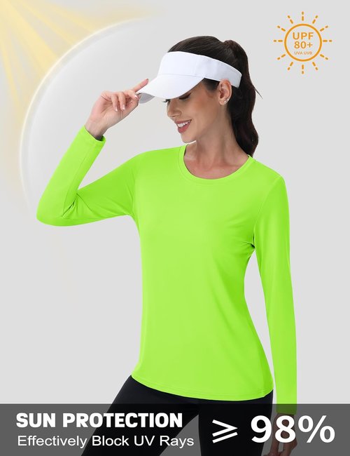 MAGCOMSEN SPF Long Sleeve Shirts for Women - Quick Dry Lightweight Athletic Tops for Running & Hiking