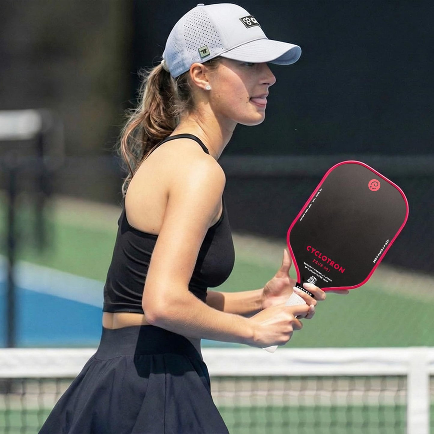 CYCLOTRON ZEUS001 Pickleball Paddle – 16.47” Elongated Shape - GEN4 Polypropylene Core, 3-Layer T700 Carbon Fiber Face - 16mm, Includes Paddle Cover